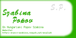 szabina popov business card